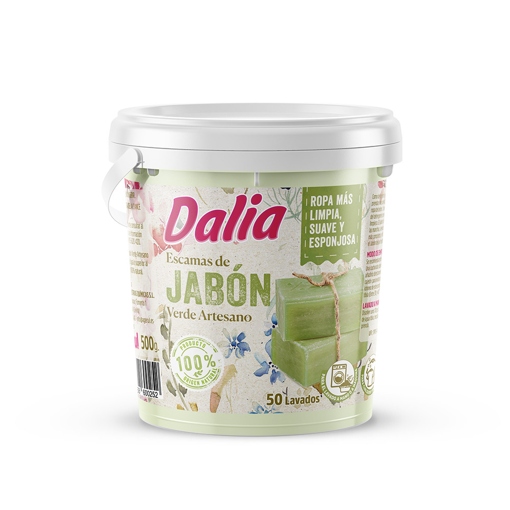 jabon-verde2.jpg Jabón en escamas verde natural Dalia 500 g - Imagen 1
